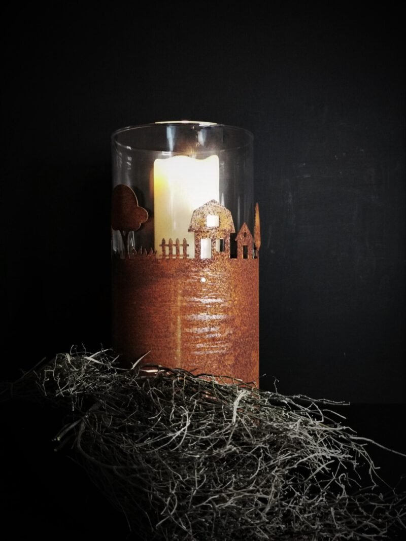 Landelijk roest windlicht