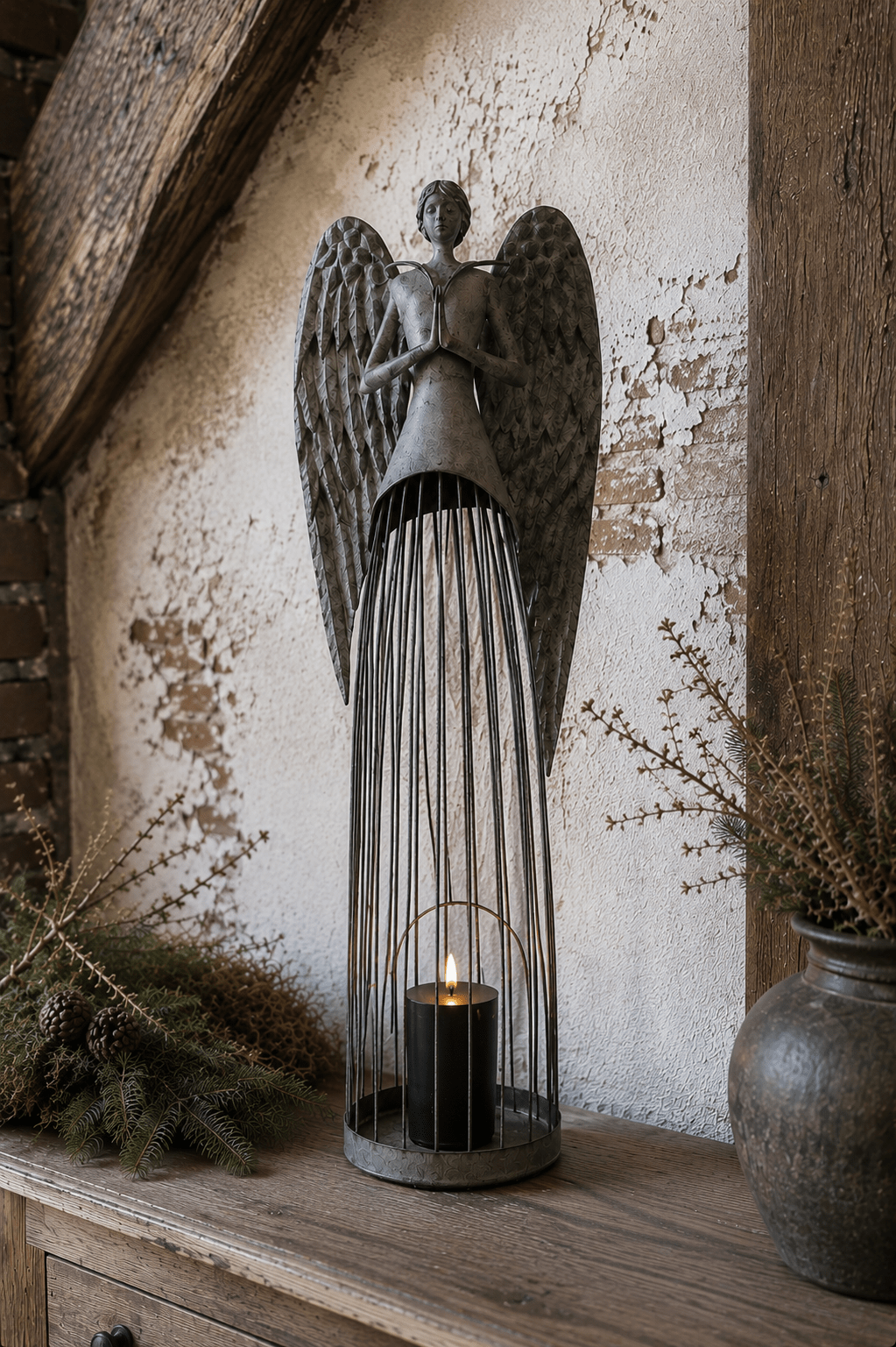 2024/01/1000276111.png Metalen engel met rok 71.5cm - Afbeelding 1
