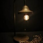 Vrijstaande LED tafellamp van 40 cm hoog in landelijke stijl