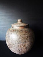 Bruine ronde pot met deksel - Afbeelding 3
