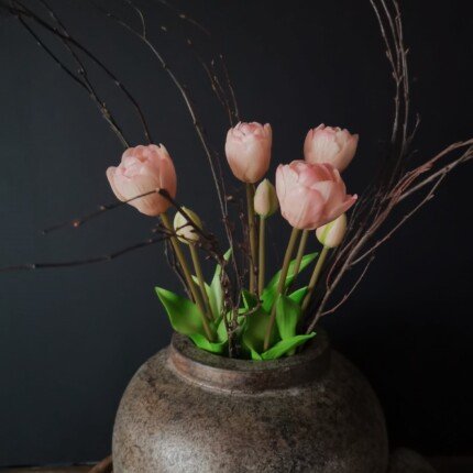 Dubbele tulp light pink 44cm