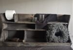 Grote grijze gruttersbak met houder