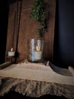 Houten poer kandelaar
