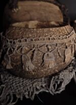 Kokosnoot kaars in houder met macrame - Afbeelding 2