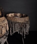 Kokosnoot kaars in houder met kralen