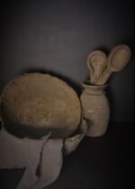 Oude bamboe leemmand