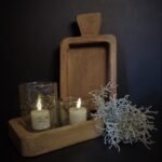 Rechthoekig houten dienblad met handvat M