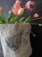 Shabby doekje kip met kuiken