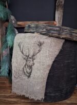Shabby doekje rendier in leemmand met deksel