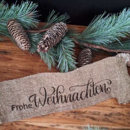 shabby lint met tekst frohe weihnachten