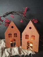Stormlamp huis voor kaars of ledcsnoer