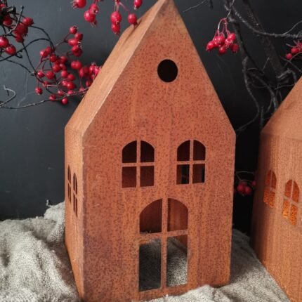 Stormlamp huis voor een kaars of ledsnoer