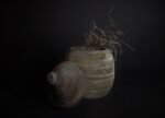 Bruine houten pot met deksel S - Afbeelding 2