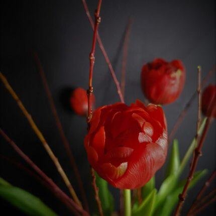 Dubbele tulp red 44cm foto 2