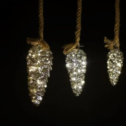 Kerstverlichting aan touw met LED L zilver