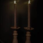 Led kaars bruin 15cm
