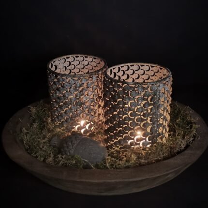 Opengewerkt metalen windlicht