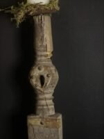 Oude houten duo kandelaar rond - Afbeelding 2