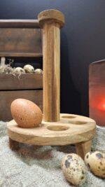 Rond houten eierrek voor 6 eieren – Landelijke keuken decoratie