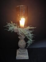 Windlicht steenslag getint glas M