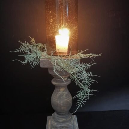 Windlicht steenslag getint glas M