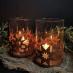 Windlicht glas met sterren