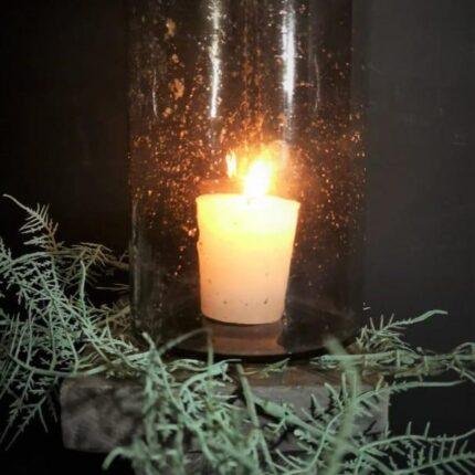 Windlicht steenslag M – landelijke kaarshouder foto 2