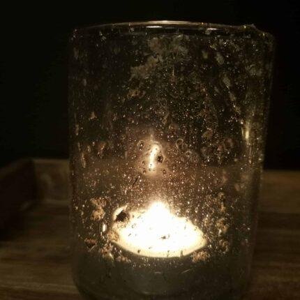 Windlicht steenslag XS – landelijke waxinelichthouder foto 2