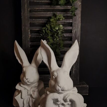 Witte hazenkop met strik