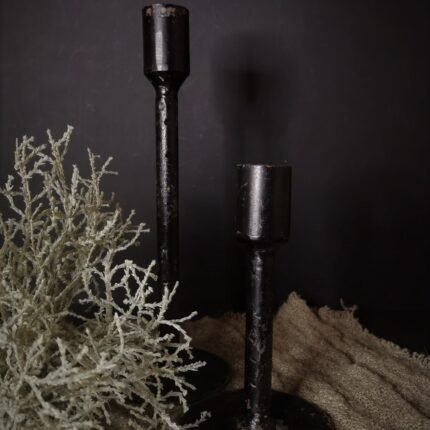 Zwart metalen kandelaar set