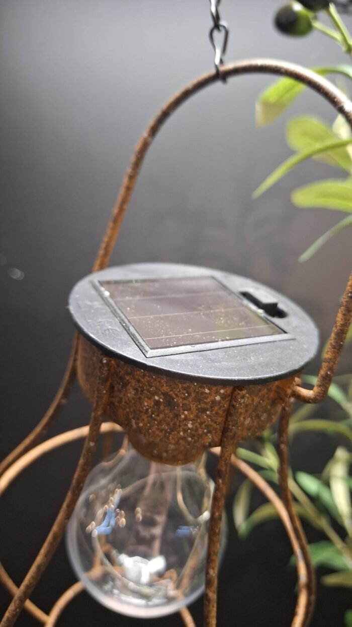 Landelijke solar hanglamp op zonne-energie met haakophanging