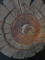 Oud houten spinnenwiel 40x55cm - Afbeelding 2