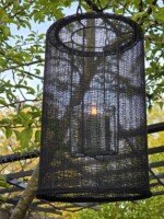 Zwart katoenen windlicht