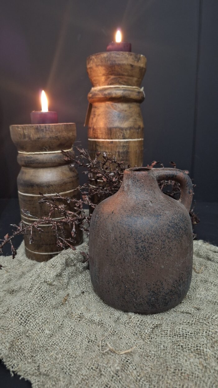 Bruine kruik 15cm – landelijke sobere decoratie