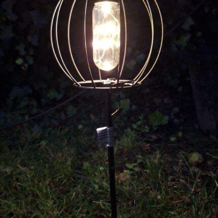Solar tuinlamp op prikstok met glazen pot – Landelijke sfeerverlichting