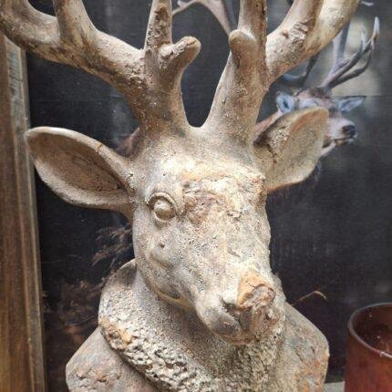 Rendierkop Beeld 49cm – Stoere Landelijke Decoratie voor Herfst en Winter
