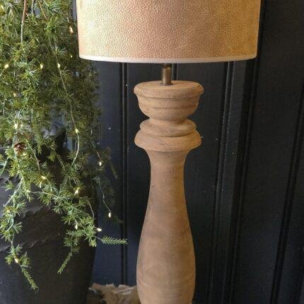 Bruin houten baluster tafellamp