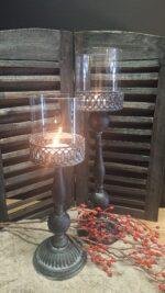 Grijze kandelaar incl glas 45