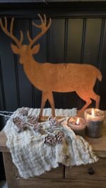 Roest rendier op voet 48cm - Afbeelding 2