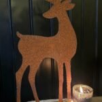 Roest rendier op voet 65cm