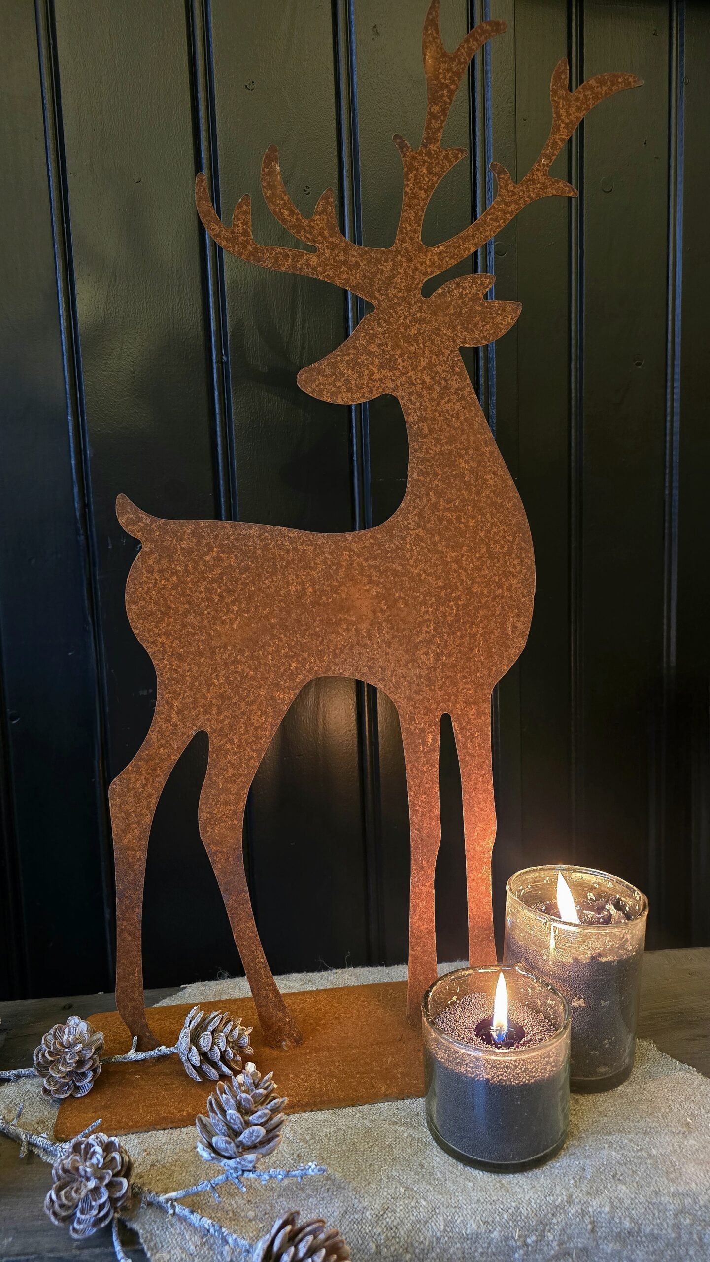 roest-rendier-op-voet-65cm 1 Roest rendier op voet 65cm - Afbeelding 1