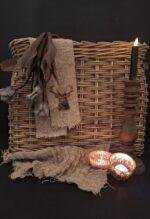 Rattan vensterbankmand met lederen handvat - Afbeelding 5