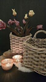 Vierkante rattan kapstok mand