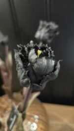 Papegaai kunsttulp zwart 40cm donker blad