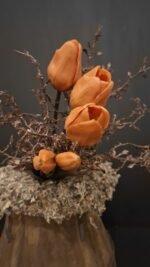 Enkele kunsttulp terra 40cm donker blad