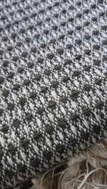 Woonplaid van gerecycled Katoen - creme/groen - Afbeelding 3