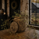 Grote houten pot met deksel