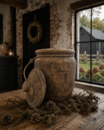 Grote houten pot met ronde deksel - Afbeelding 4