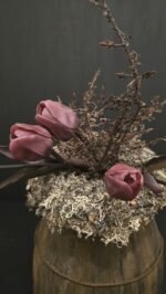 Enkele tulp donker paars donker blad