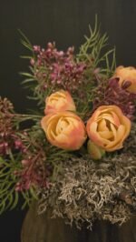 Dubbele tulp room roze 44cm